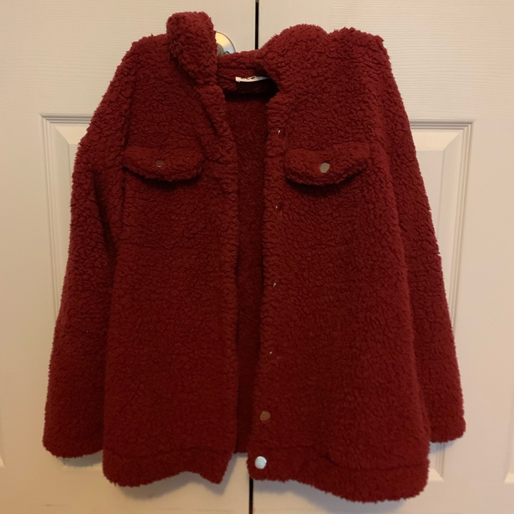 Fuzzy faux sherpa trucker jacket - Picture 3 of 5